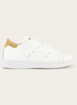 Kiton Sneakers Van Leer Wit Clearance