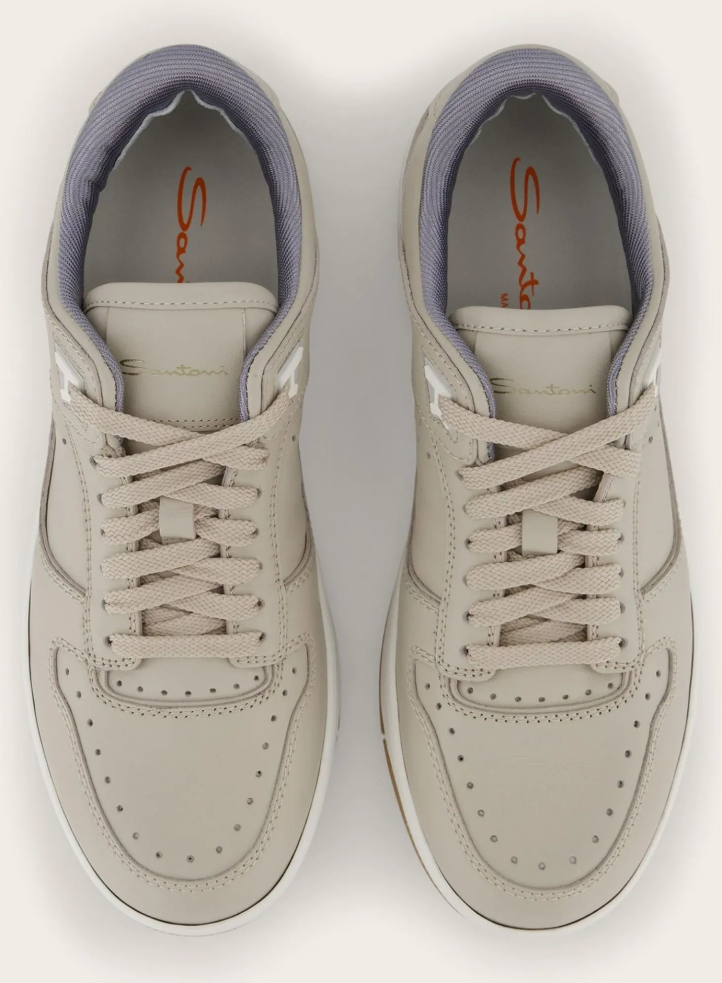 Santoni Sneakers Van Leer Beige Fashion
