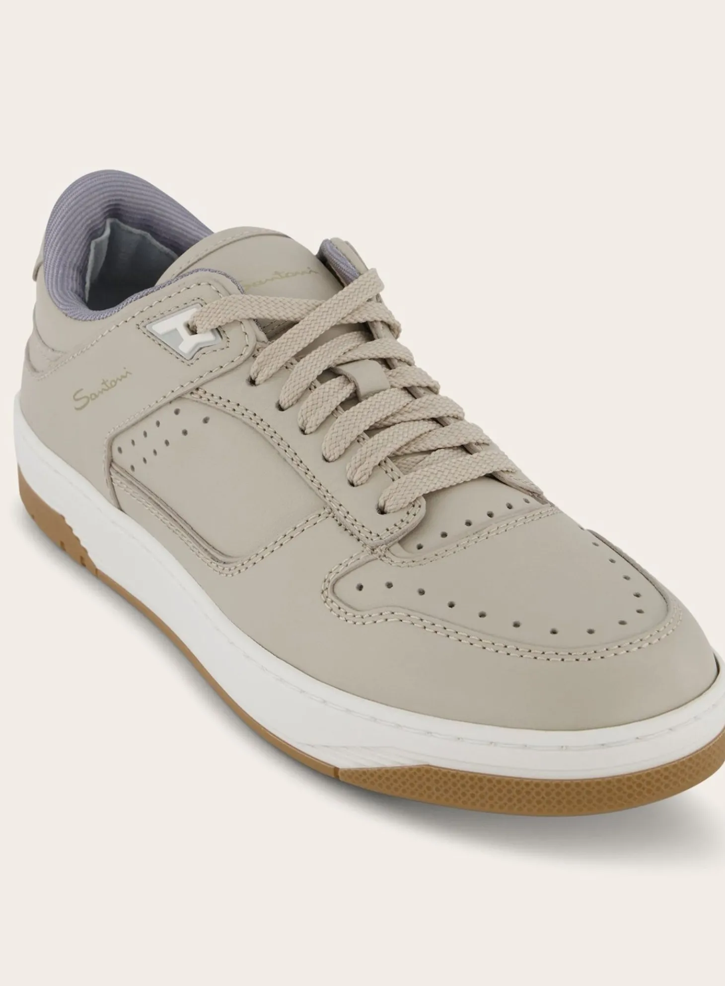Santoni Sneakers Van Leer Beige Fashion