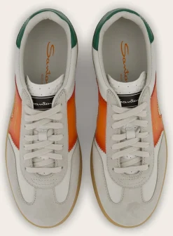 Santoni Sneakers Van Leer Wit Online