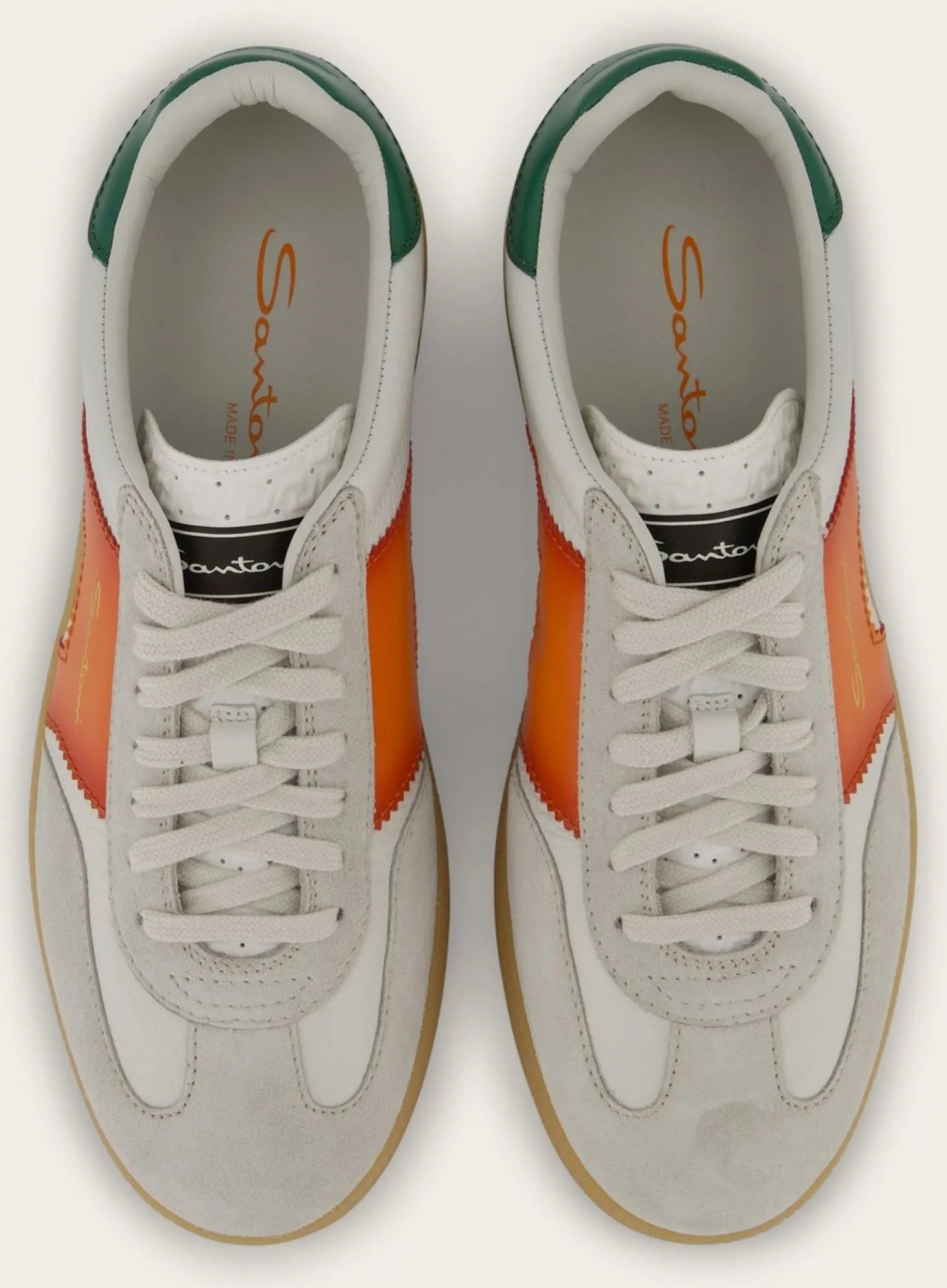 Santoni Sneakers Van Leer Wit Online
