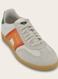 Santoni Sneakers Van Leer Wit Online