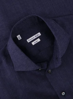 Emanuele Maffeis Stretch Shirt Van Linnen Best Sale
