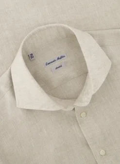 Emanuele Maffeis Stretch Shirt Van Linnen Best Sale