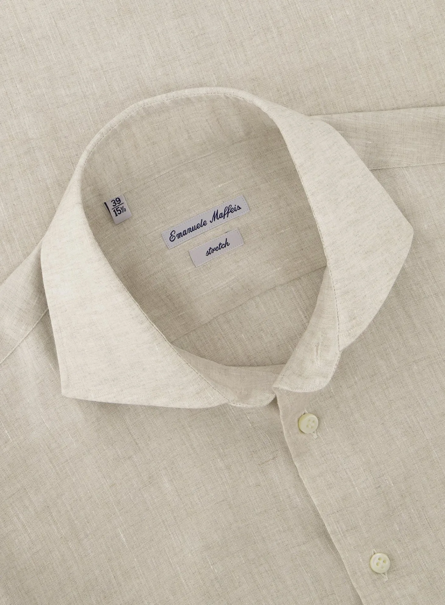 Emanuele Maffeis Stretch Shirt Van Linnen Best Sale