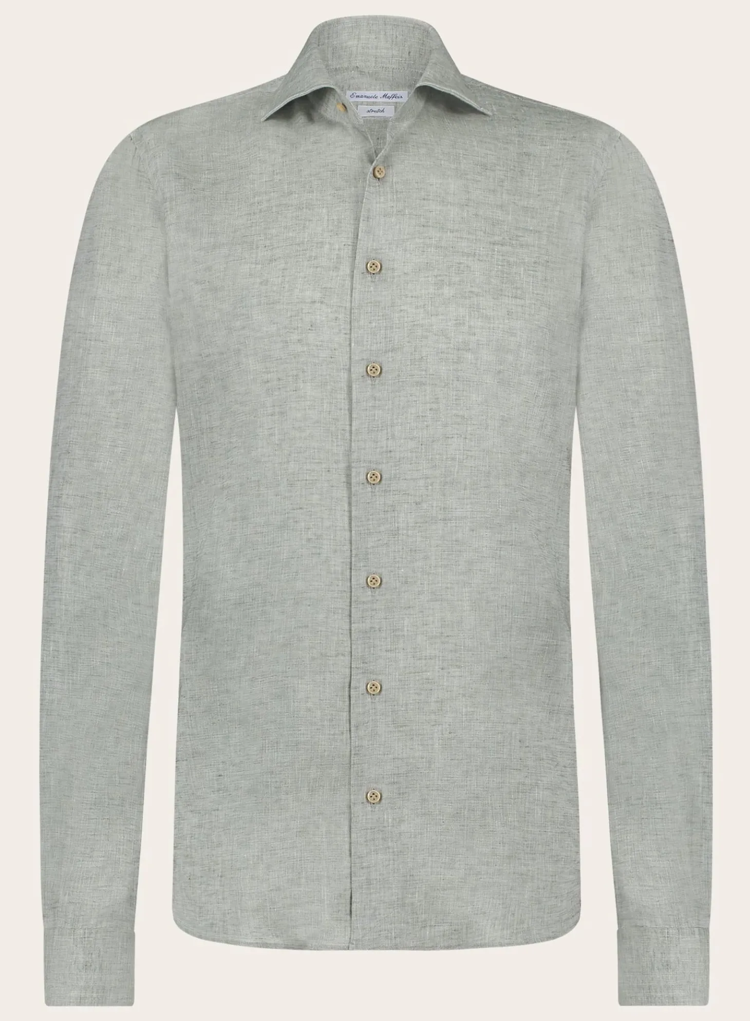 Emanuele Maffeis Stretch Shirt Van Linnen Best Sale