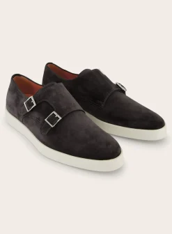 Santoni Suede Dubbele Gespsneakers Atlantis Hot