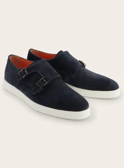 Santoni Suede Dubbele Gespsneakers Atlantis Hot