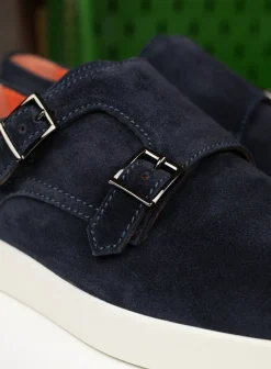 Santoni Suede Dubbele Gespsneakers Atlantis Hot