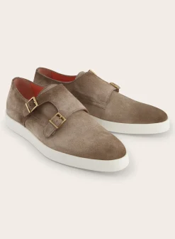 Santoni Suede Dubbele Gespsneakers Atlantis Hot