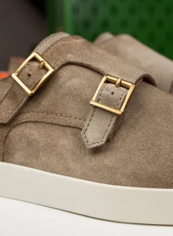 Santoni Suede Dubbele Gespsneakers Atlantis Hot