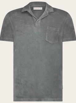 Orlebar Brown Terry Polo Van Katoen Warm Grey Flash Sale