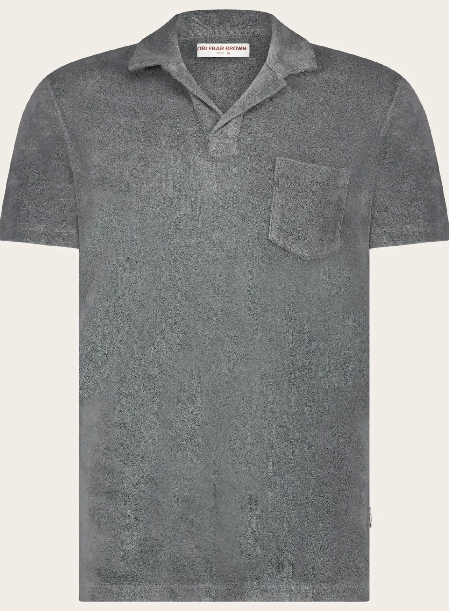 Orlebar Brown Terry Polo Van Katoen Warm Grey Flash Sale