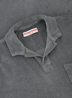 Orlebar Brown Terry Polo Van Katoen Warm Grey Flash Sale