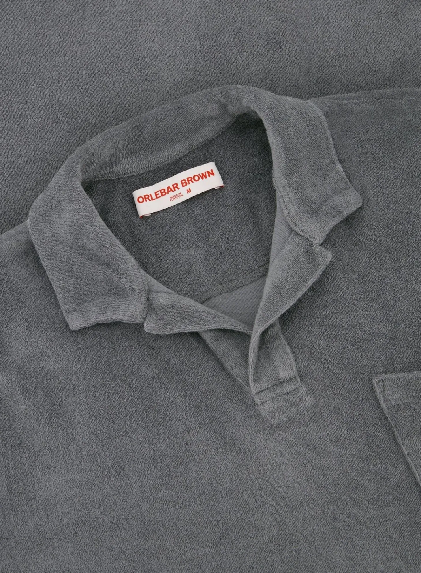 Orlebar Brown Terry Polo Van Katoen Warm Grey Flash Sale
