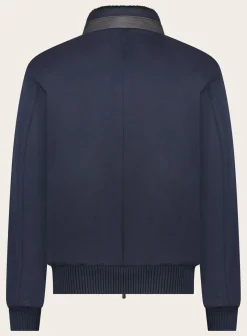 Mandelli Wollen-Cashmere Bomberjack Blue Navy Sale